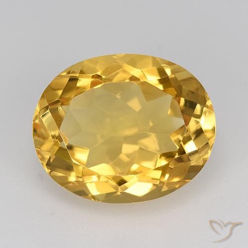 4.83ct 天然 中深金色 黄水晶, 椭圆形, VVS-VS