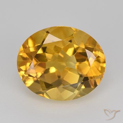 5.08ct 天然 中深金色 黄水晶, 椭圆形, VVS-VS