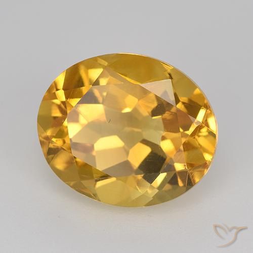 5.08克拉天然黄水晶，椭圆形，VVS-VS