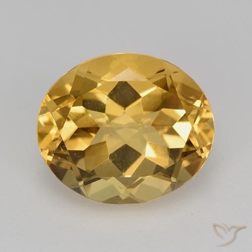4.33ct 天然 中深金色 黄水晶, 椭圆形, VVS-VS