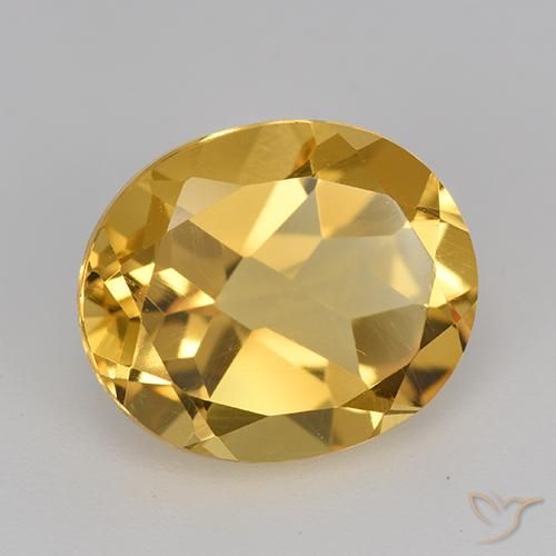 4.43克拉天然黄水晶，椭圆形，VVS-VS