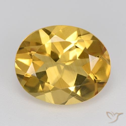 4.24ct 天然 中金 黄水晶, 椭圆形, VVS-VS