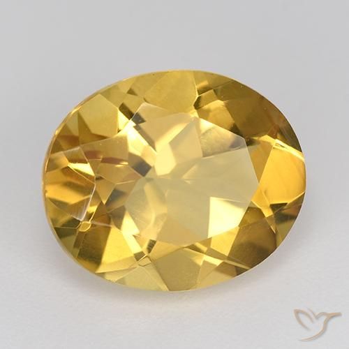 4.24克拉天然黄水晶，椭圆形，VVS-VS