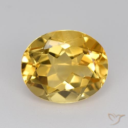 4.14ct 天然 中浅金色 黄水晶, 椭圆形, VVS-VS
