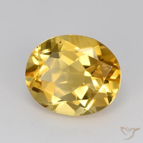 4.14克拉天然黄水晶，椭圆形，VVS-VS