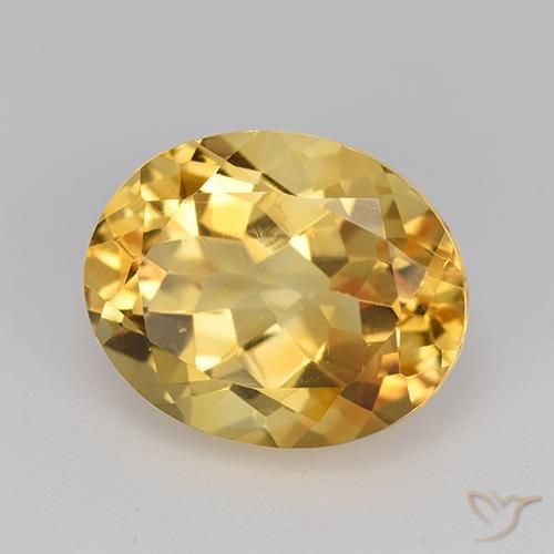 4.76克拉天然黄水晶，椭圆形，VVS-VS