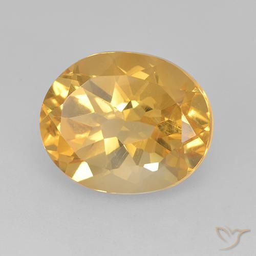 5.13克拉天然黄水晶，椭圆形，VVS-VS