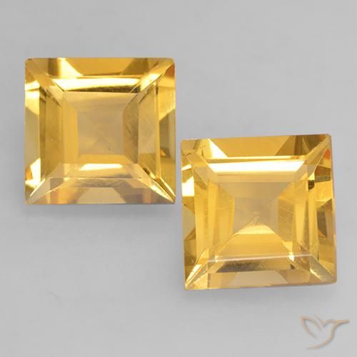 3.12ctw 天然 中金 黄水晶, 正方形, VS