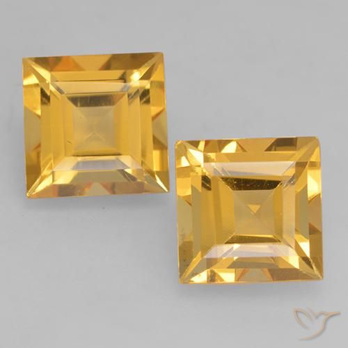 3.22ctw 天然 亮金 黄水晶, 正方形, VS
