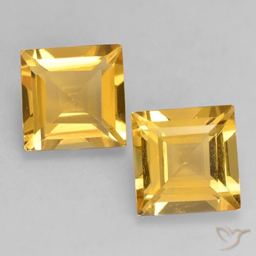 2.98ctw 天然 亮金 黄水晶, 正方形, VS