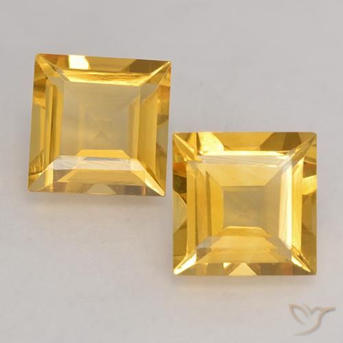 2.89ctw 天然 中金 黄水晶, 正方形, VVS-VS