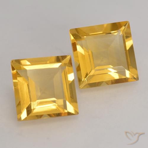 2.89克拉天然黄水晶，正方形，VVS-VS
