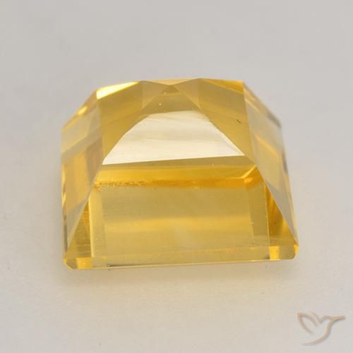 3.44克拉天然黄水晶，正方形，VVS-VS