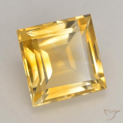 3.43克拉天然黄水晶，正方形，VS