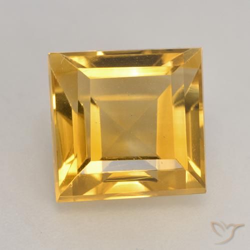 3.11ct 天然 金色 黄水晶, 正方形, VVS-VS