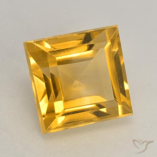 3.11克拉天然黄水晶，正方形，VVS-VS