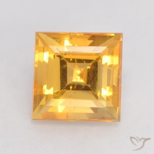 3.68ct 天然 亮金 黄水晶, 正方形, VS
