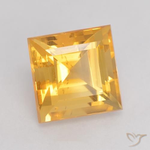 3.68克拉天然黄水晶，正方形，VS