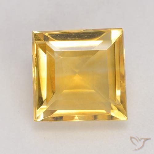 3.56ct 天然 金色 黄水晶, 正方形, VVS-VS
