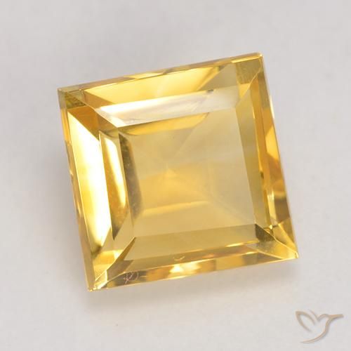 3.56克拉天然黄水晶，正方形，VVS-VS