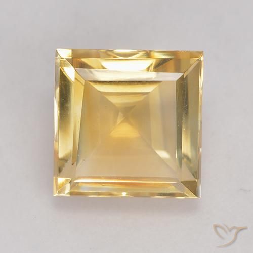 3.43克拉天然黄水晶，正方形，VVS-VS