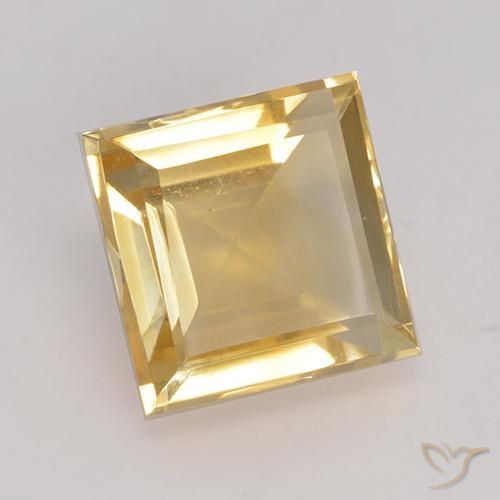 3.43克拉天然黄水晶，正方形，VVS-VS