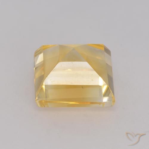3.43克拉天然黄水晶，正方形，VVS-VS