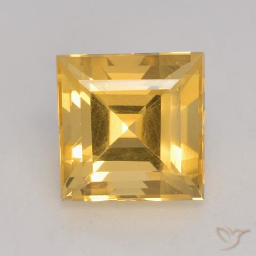 3.75ct 天然 中金 黄水晶, 正方形, VS
