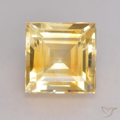 4.13ct 天然 金橙色 黄水晶, 正方形, VS