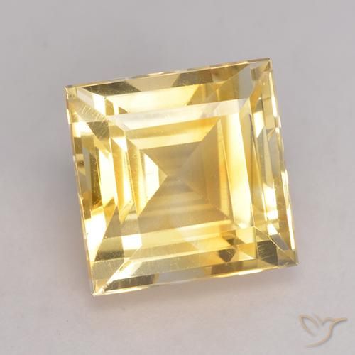4.13克拉天然黄水晶，正方形，VS