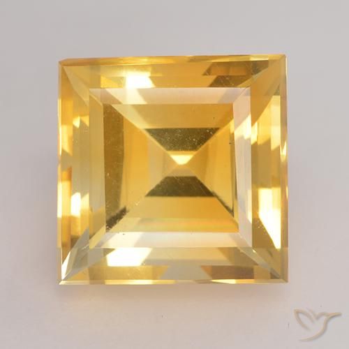 3.45ct 天然 中金 黄水晶, 正方形, VVS-VS