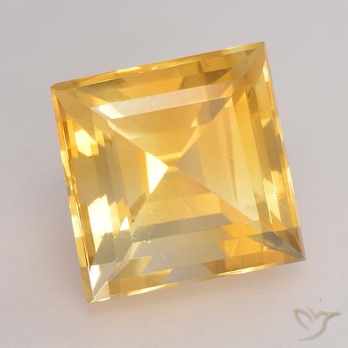 3.45克拉天然黄水晶，正方形，VVS-VS