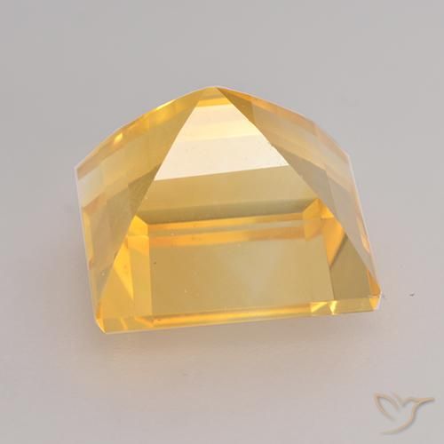 3.45克拉天然黄水晶，正方形，VVS-VS