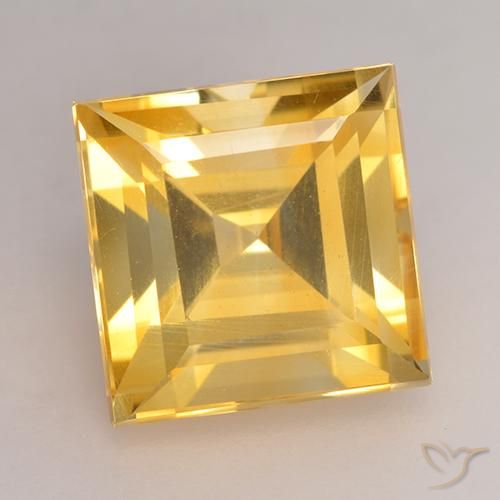 3.49ct 天然 中金 黄水晶, 正方形, VS