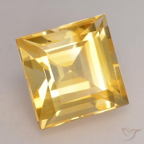 3.49克拉天然黄水晶，正方形，VS