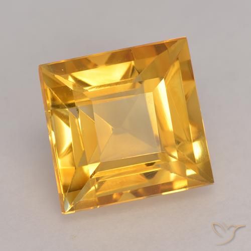 2.91克拉天然黄水晶，正方形，VVS-VS