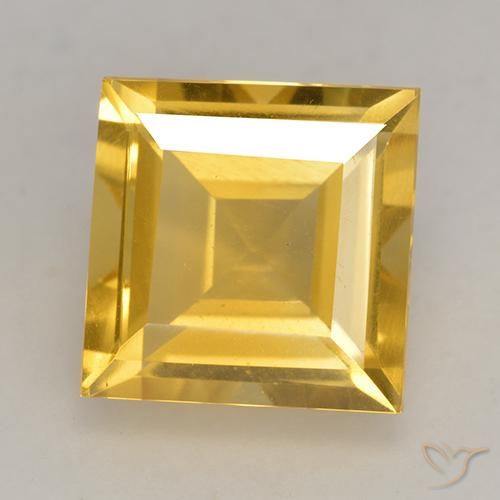 3.39ct 天然 亮金 黄水晶, 正方形, VS