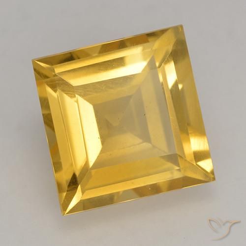 3.39克拉天然黄水晶，正方形，VS
