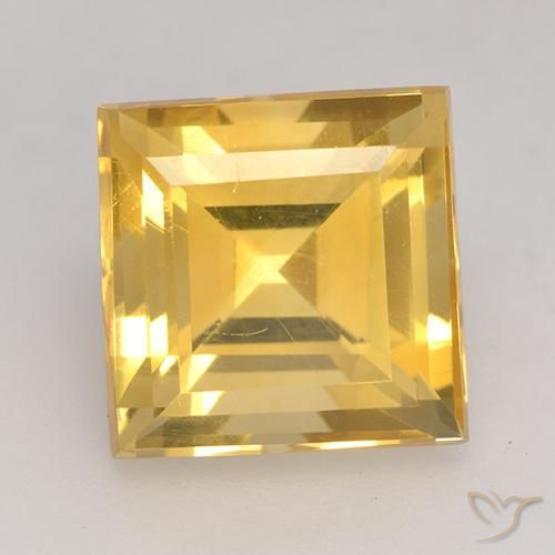 3.66ct 天然 中金 黄水晶, 正方形, VVS-VS