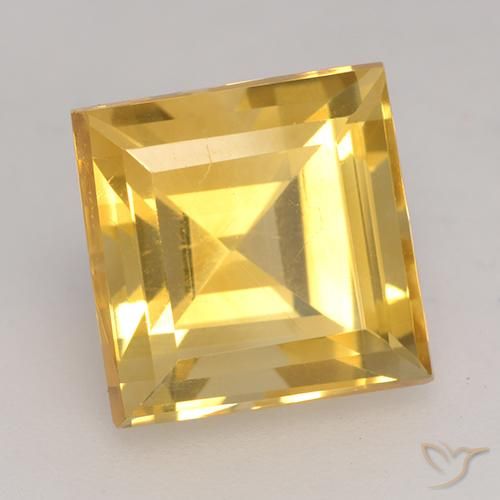 3.66克拉天然黄水晶，正方形，VVS-VS