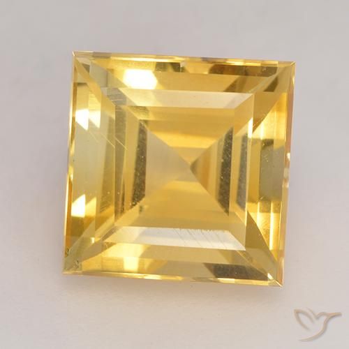 3.55ct 天然 亮金 黄水晶, 正方形, VS