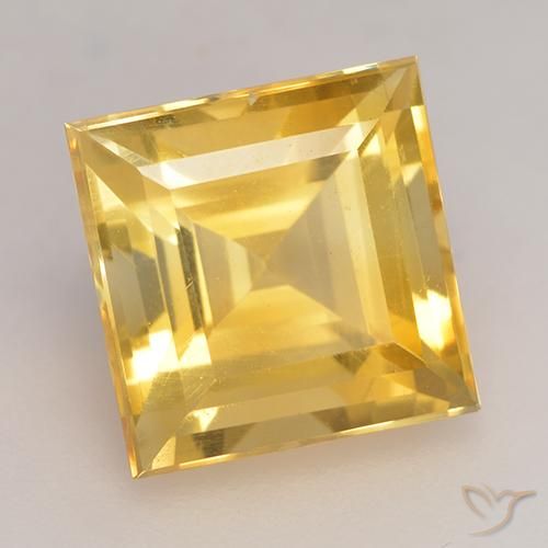 3.55克拉天然黄水晶，正方形，VS