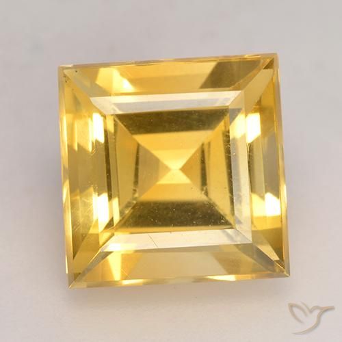 3.71ct 天然 亮金 黄水晶, 正方形, VS