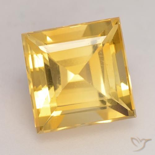 3.71克拉天然黄水晶，正方形，VS