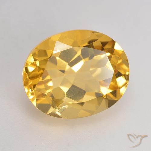 3.77克拉天然黄水晶，椭圆形，VVS-VS