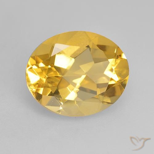 3.33克拉天然黄水晶，椭圆形，VVS-VS