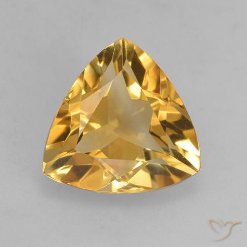 2.47ct 天然 深金橙色 黄水晶, 胖三角形, VVS-VS
