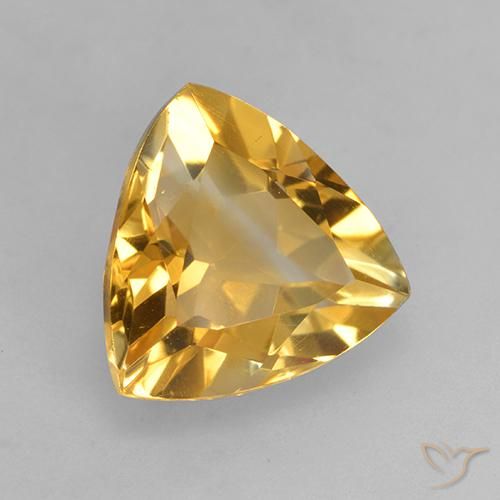 2.47克拉天然黄水晶，胖三角形，VVS-VS