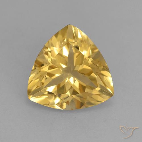 2.11ct 天然 金橙色 黄水晶, 胖三角形, VVS-VS