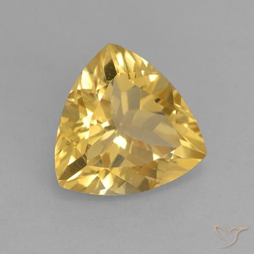 2.11克拉天然黄水晶，胖三角形，VVS-VS